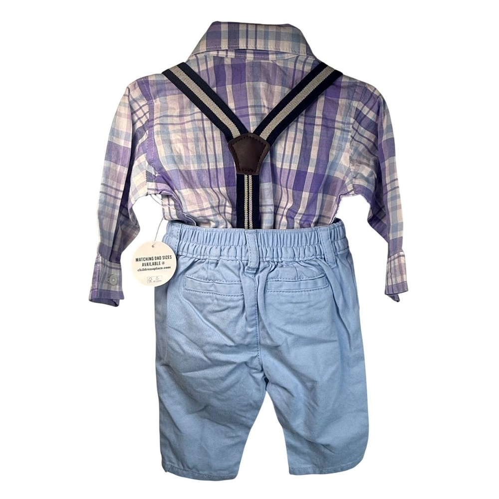NWT The Childrens Place 100% Cotton Baby Boy 0-3M Plaid Bodysuit Picturesque Set - Picture 3 of 12